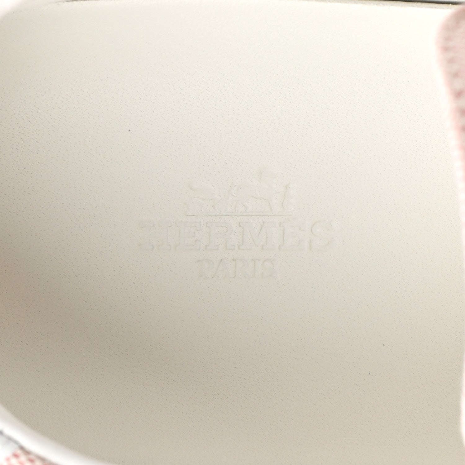 Hermes Canvas Calfskin Deep Sneakers 40 Framboise White 9 of 11