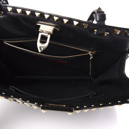 Valentino Garavani Vitello Rockstud Shoulder Satchel Black 5 of 11