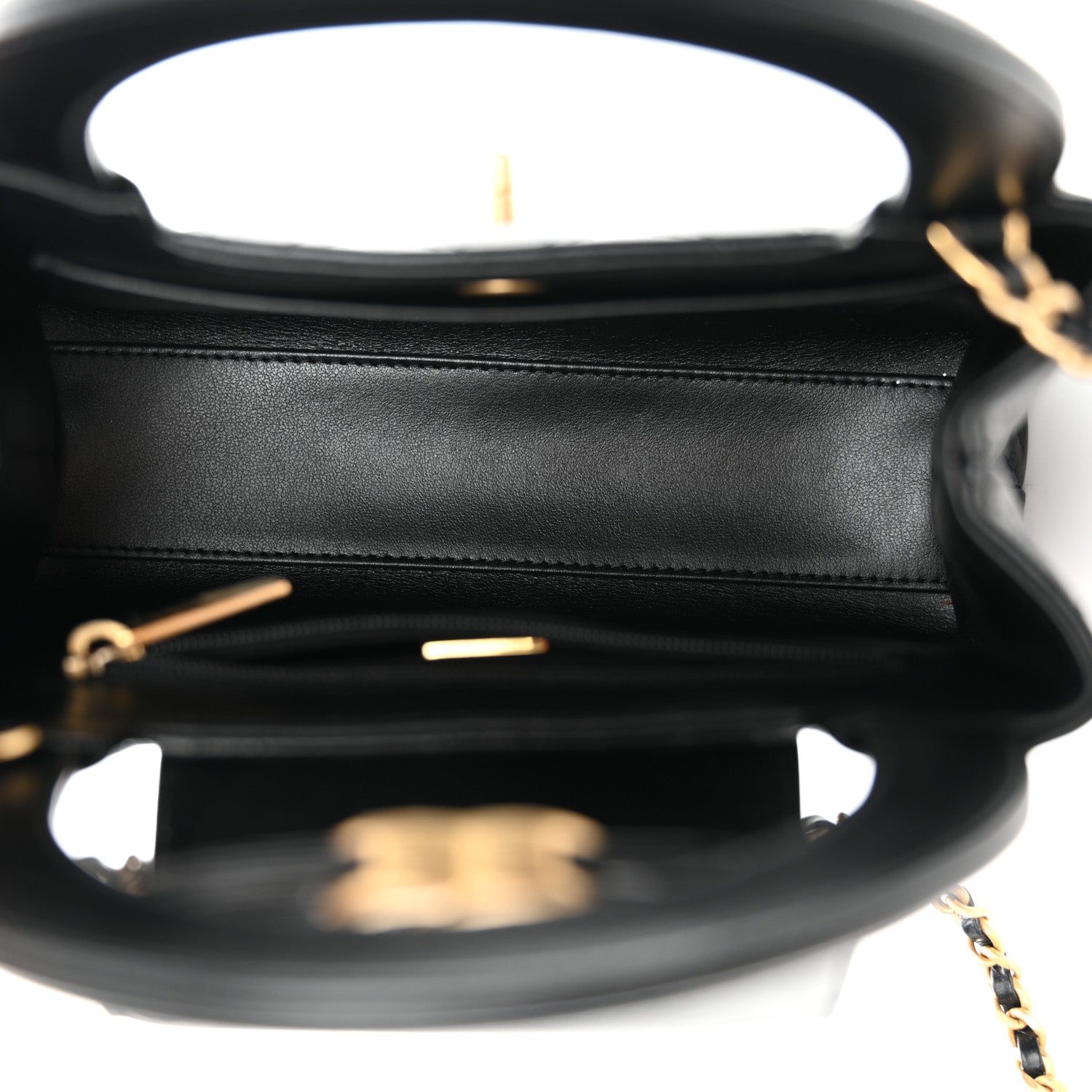 Chanel Shiny Aged Calfskin Quilted Nano Kelly Shopper Black 5 of 10