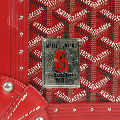 Goyard Goyardine Valise Palace 55 Travel Trunk Red 11 of 12