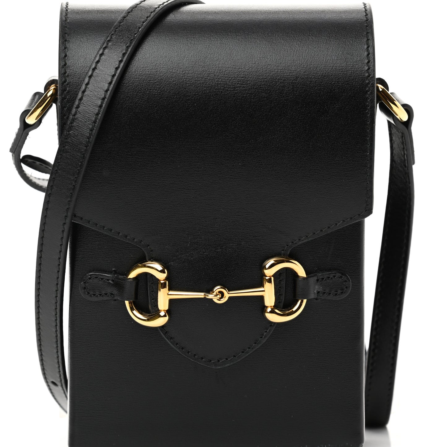 Boarded Plutone Calfskin Mini Horsebit 1955 Crossbody Bag Black
