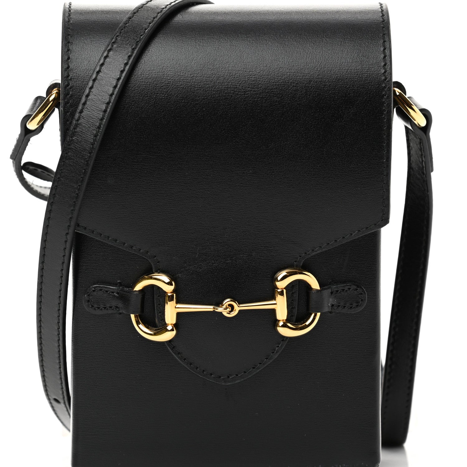 Gucci Boarded Plutone Calfskin Mini Horsebit 1955 Crossbody Bag Black 8 of 16