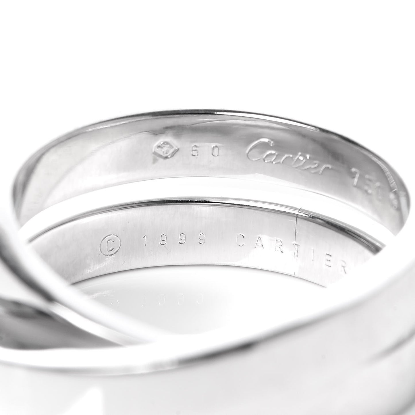 18K White Gold 9mm Paris Nouvelle Vague Ring 60 9.25