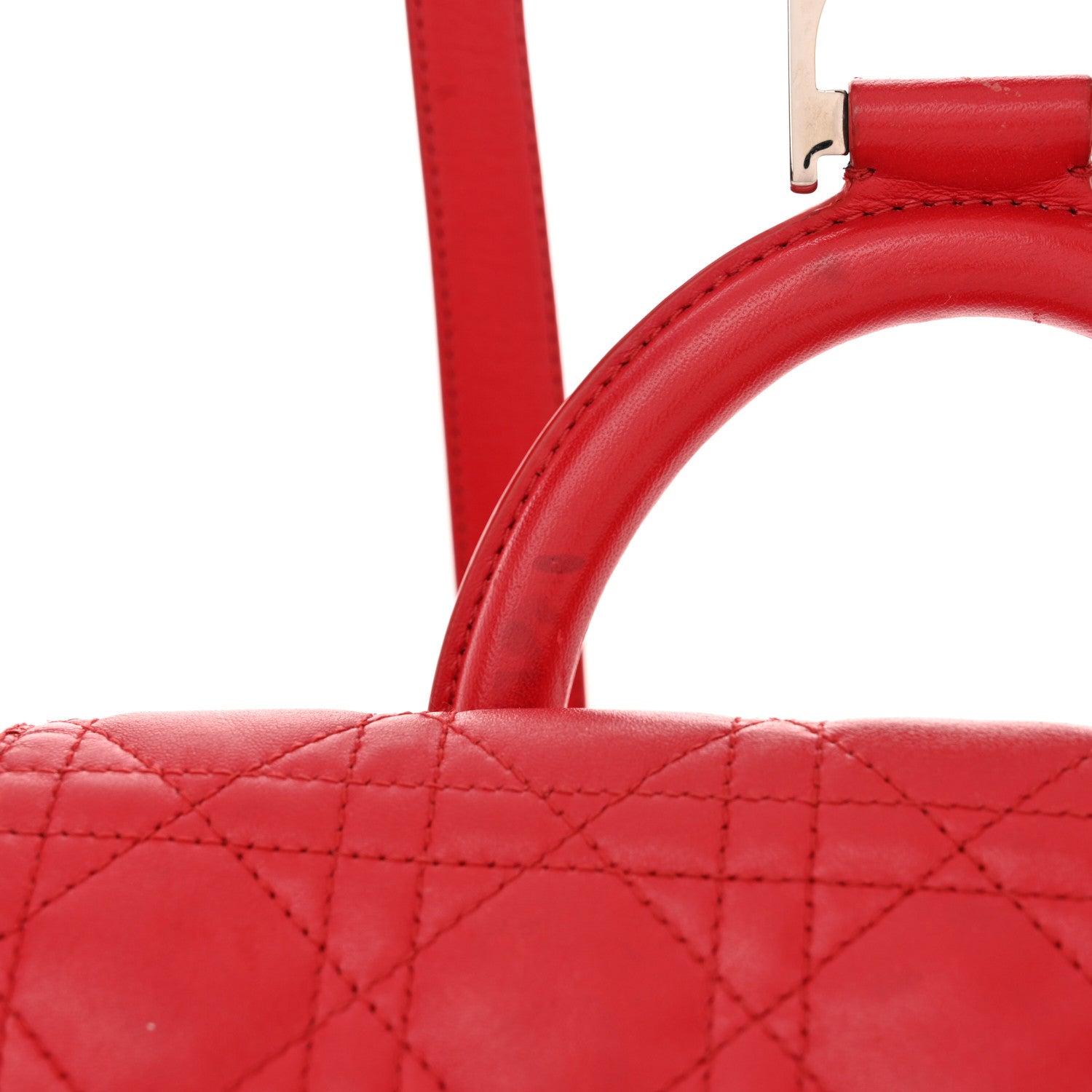 Christian Dior Lambskin Cannage Large Stardust Backpack Red 12 of 15