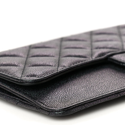Chanel Iridescent Caviar Quilted Classic Pouch With Handle Black 9 of 11