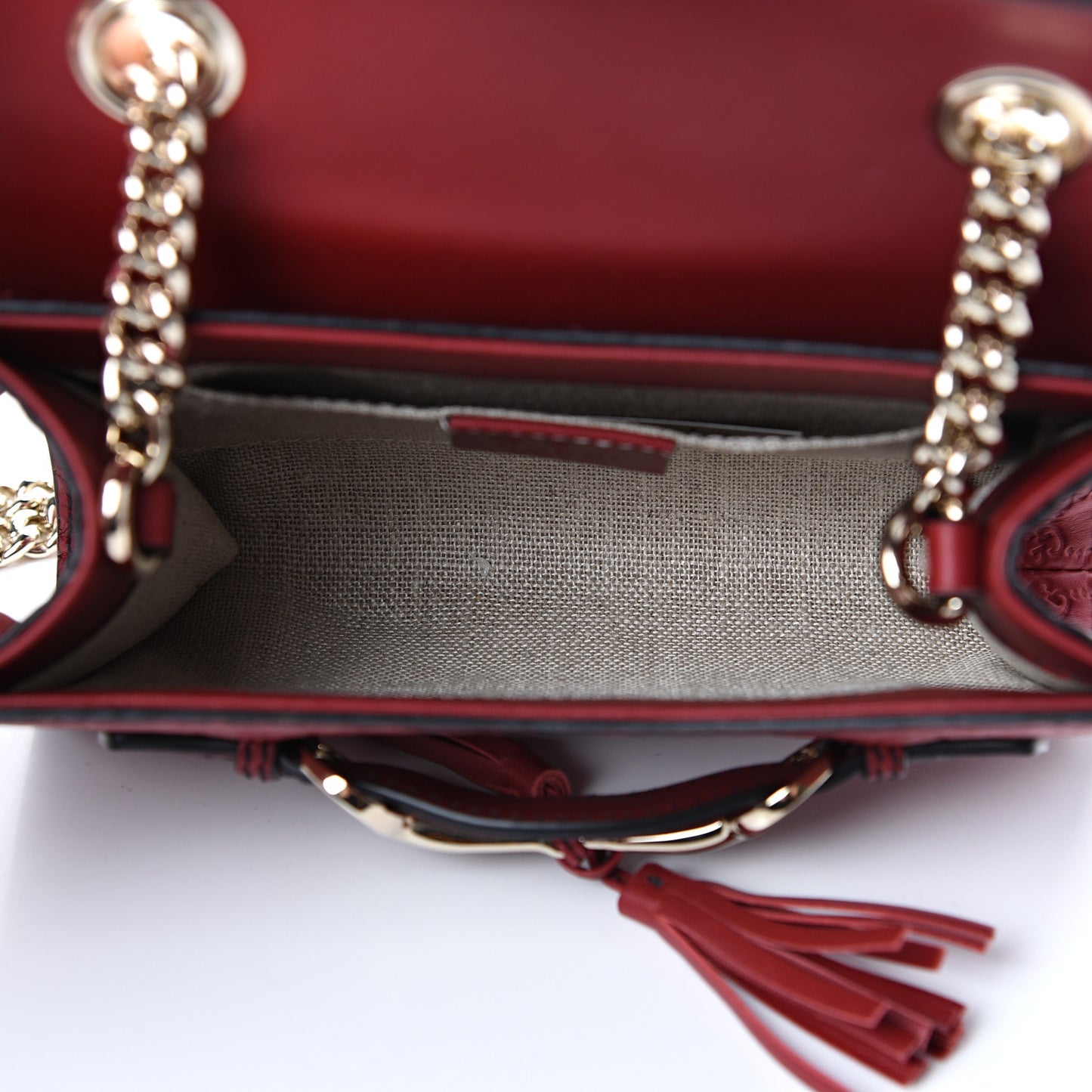 Soft Microguccissima Mini Emily Chain Shoulder Bag Rosso
