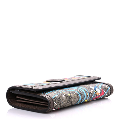 Gucci X DISNEY GG Supreme Monogram Donald Duck Interlocking G Continental Wallet Beige Multicolor New Acero 4 of 10