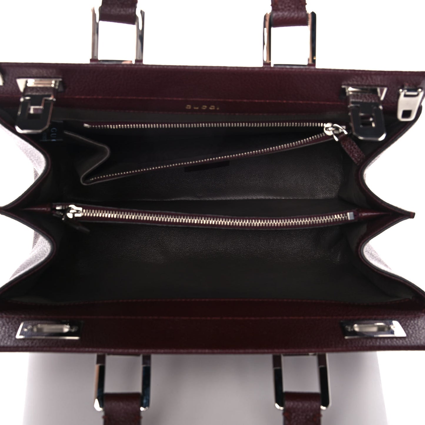 Grainy Calfskin Small Zumi Top Handle Bag Vintage Bordeaux