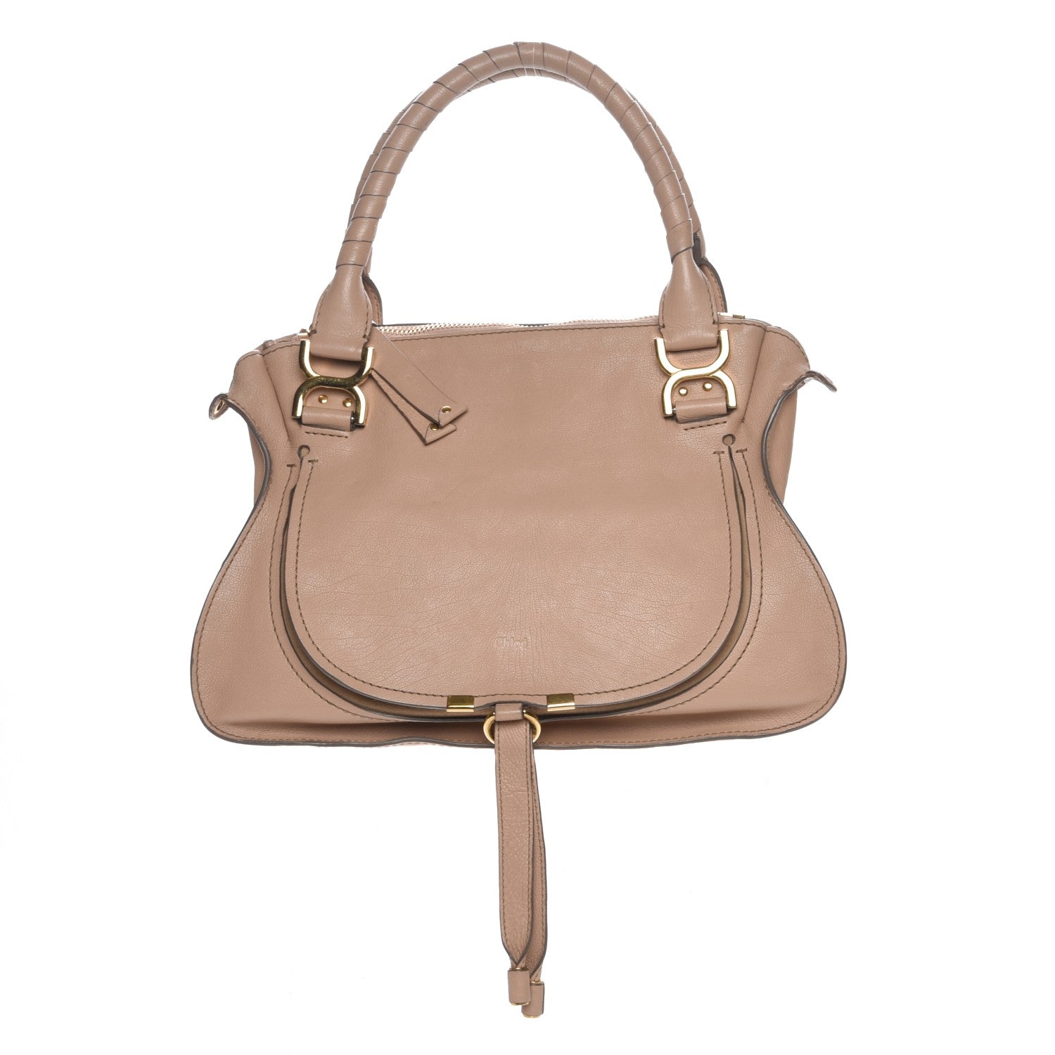 Chloe Calfskin Medium Marcie Nude Satchel Natural 1 of 9