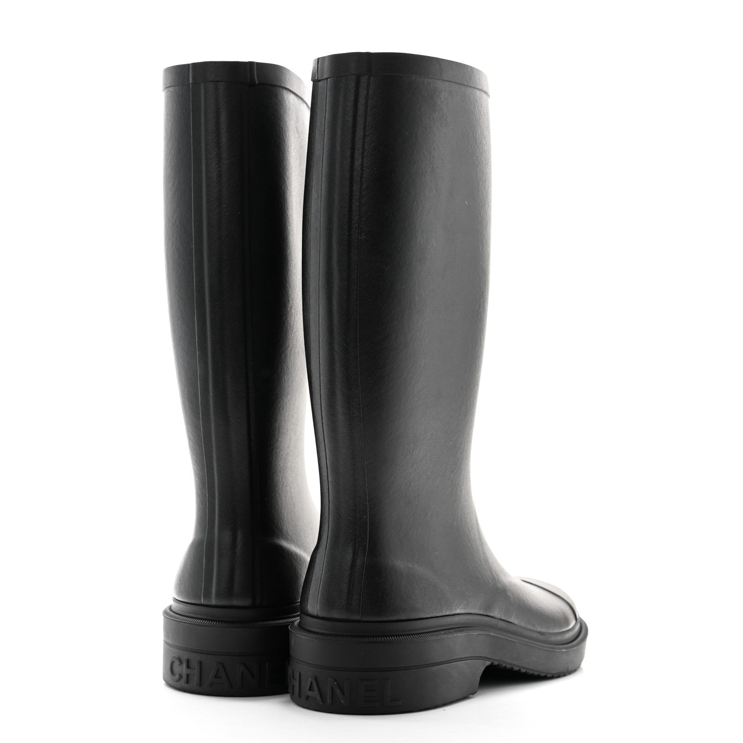 Chanel Caoutchouk CC High Boots 36 Black 4 of 8