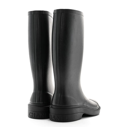 Chanel Caoutchouk CC High Boots 36 Black 4 of 8