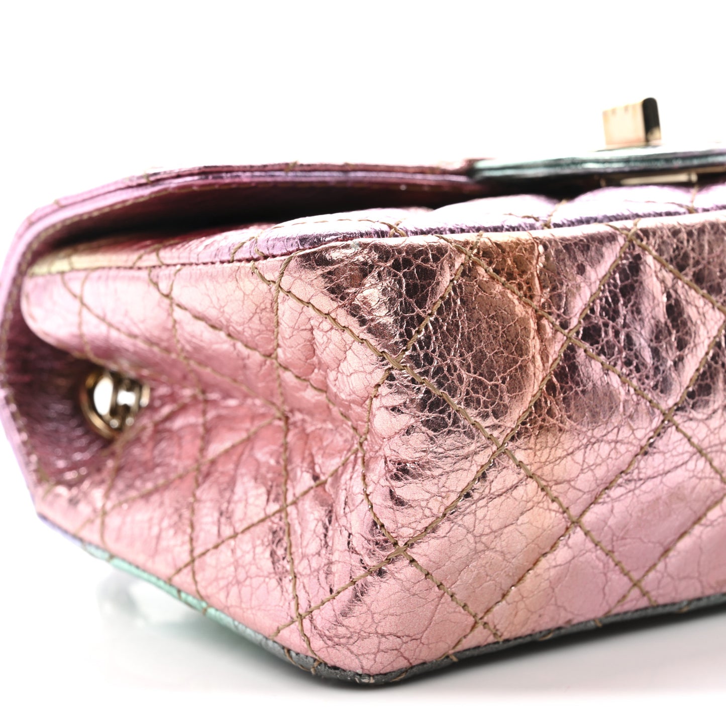 Metallic Goatskin Quilted Mini 2.55 Reissue Flap Multicolor