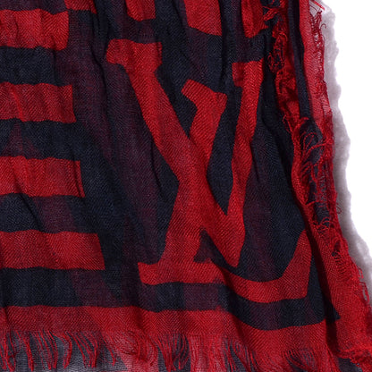Louis Vuitton Cashmere Silk Karakoram Stole Marine Rouge 4 of 6