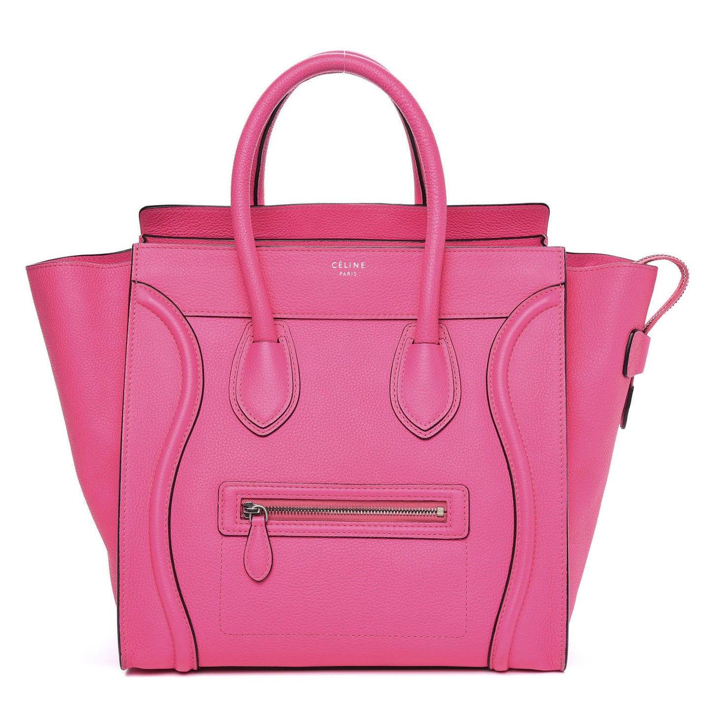 Drummed Calfskin Mini Luggage Fluo Pink