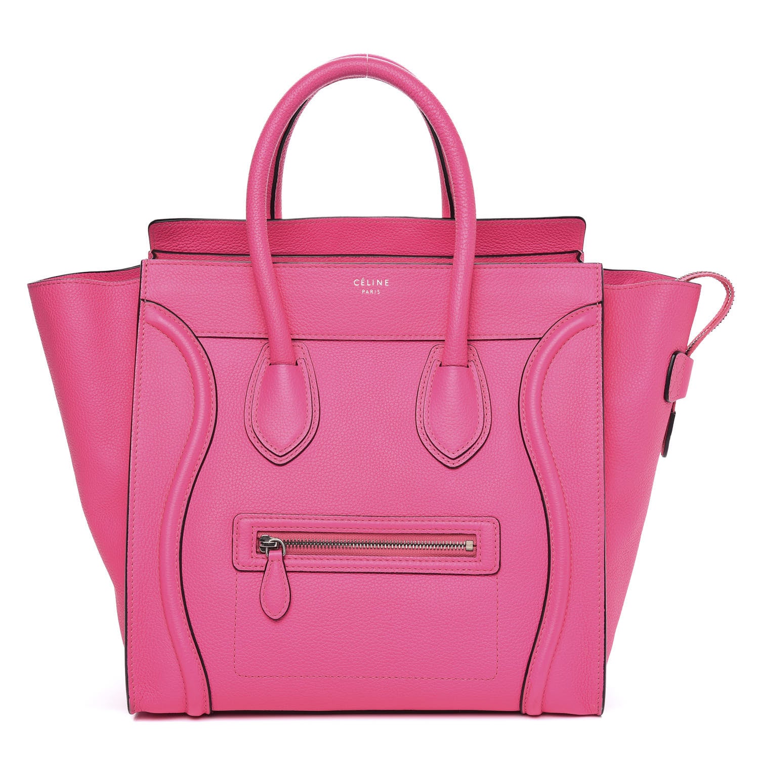 Celine Drummed Calfskin Mini Luggage Fluo Pink 1 of 16
