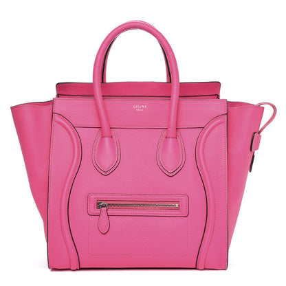 Celine Drummed Calfskin Mini Luggage Fluo Pink 1 of 16