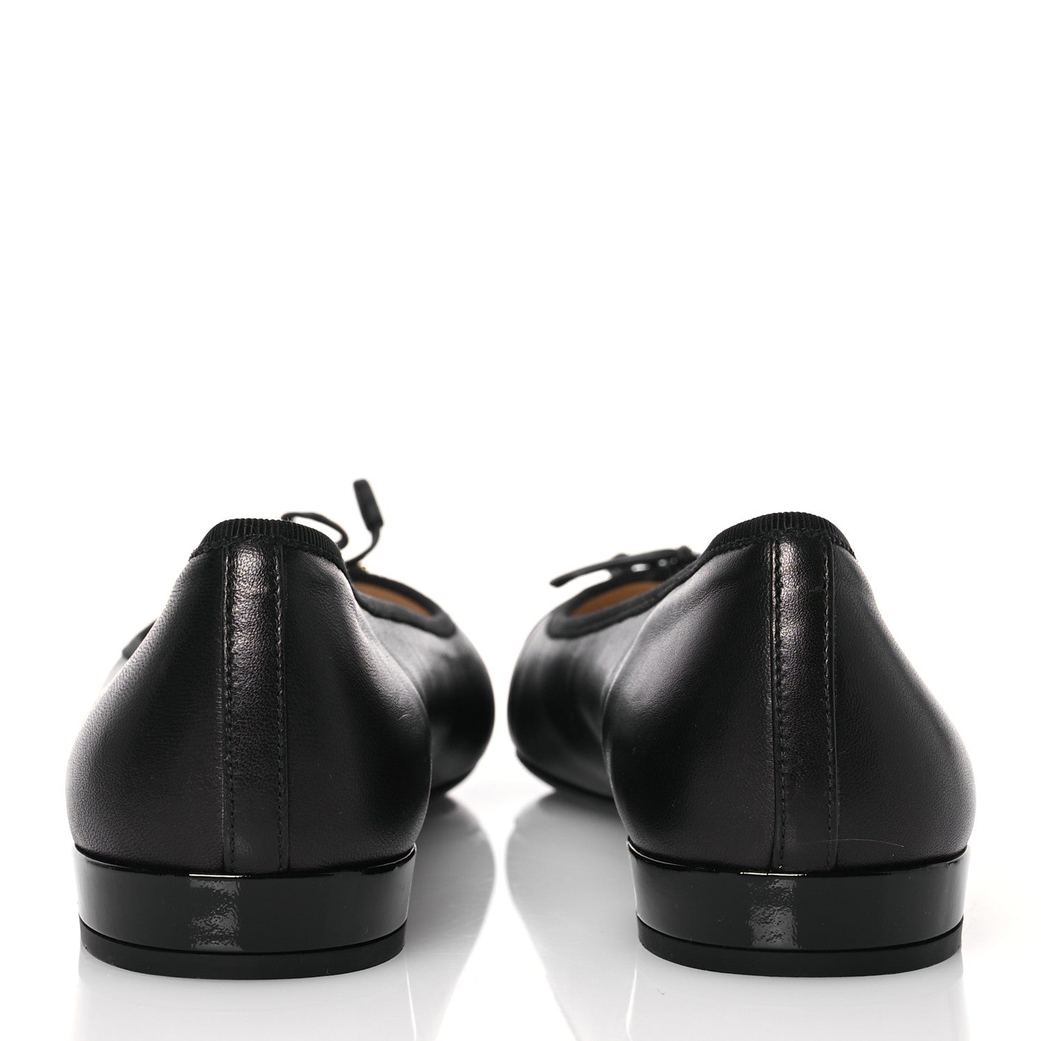 Prada Nappa Vernice Cap Toe Logo Bow Ballerina Flats 40 Black 5 of 14