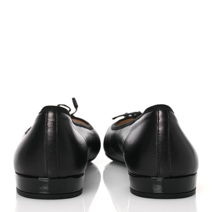 Prada Nappa Vernice Cap Toe Logo Bow Ballerina Flats 40 Black 5 of 14