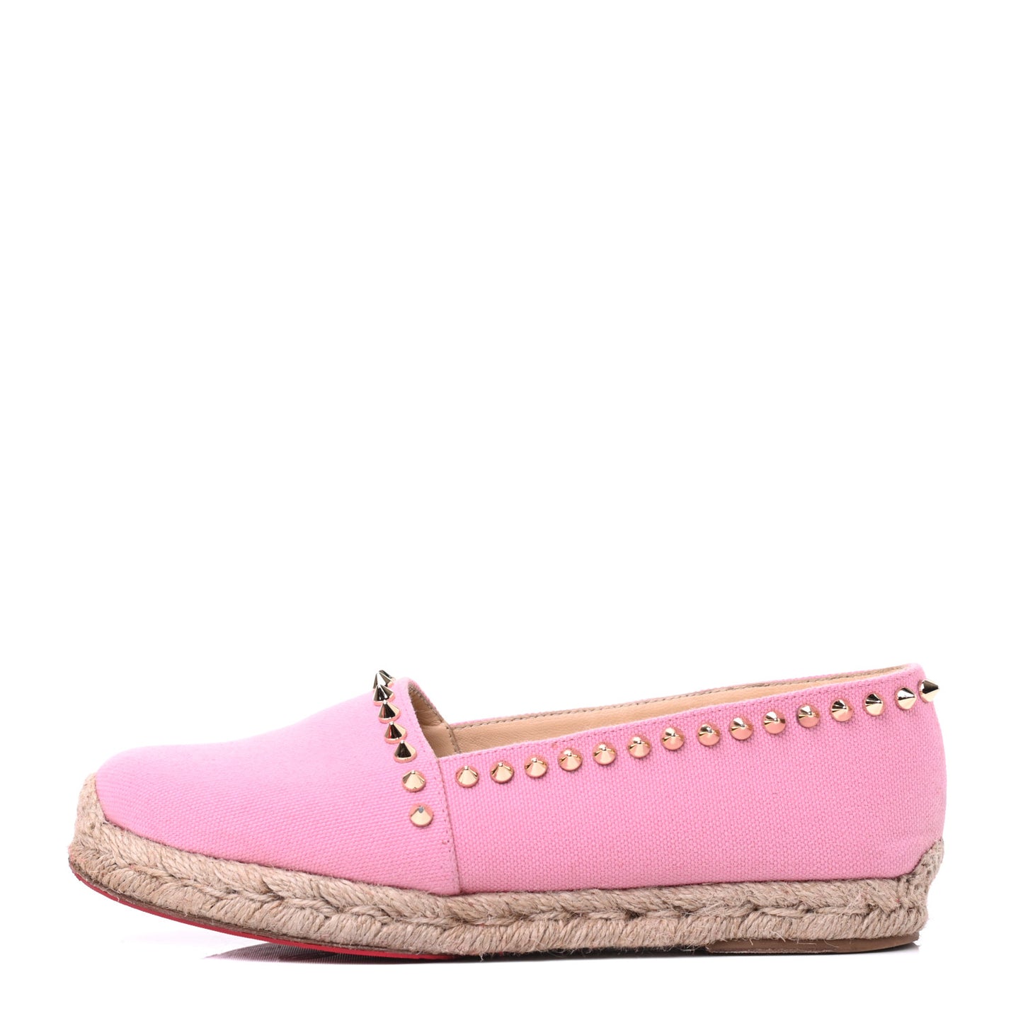 Canvas Ares Spikes Flat Espadrilles 36 Rose