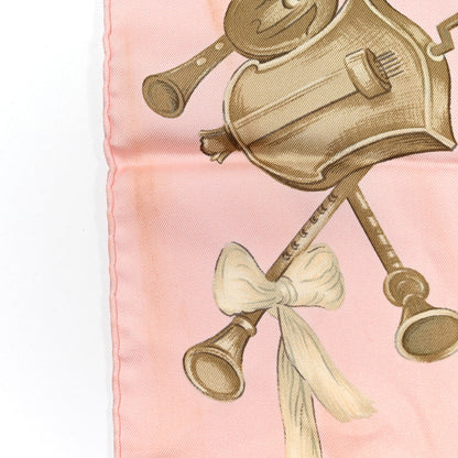 Hermes Silk La Danse Du Cheval Scarf 90 Rose Sable Blanc 5 of 8