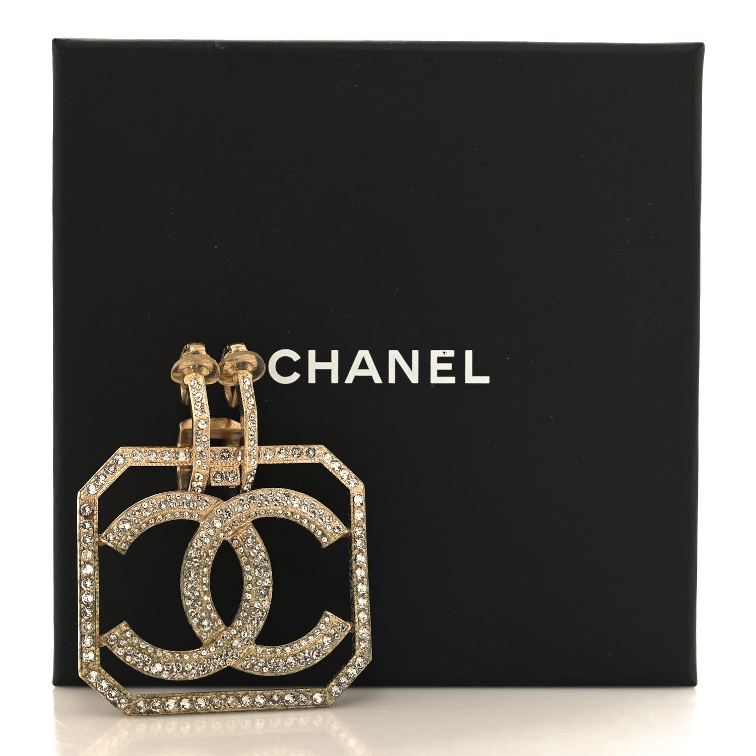 Chanel Crystal CC Single Clip On Earring Gold 5 of 5