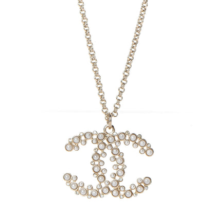 Chanel Pearl CC Pendant Necklace Gold 3 of 8