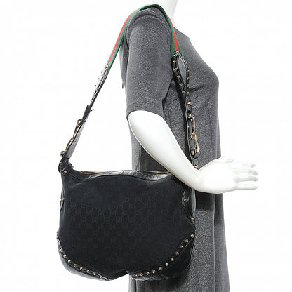 Gucci Monogram Studded Pelham Shoulder Bag Black 2 of 8