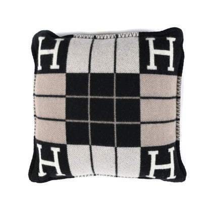 Hermes Wool Cashmere Avalon III Pillow PM Ecru Black 2 of 3