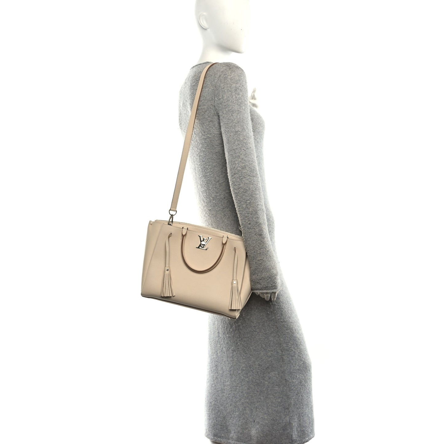 Calfskin Lockmeto Cream Beige
