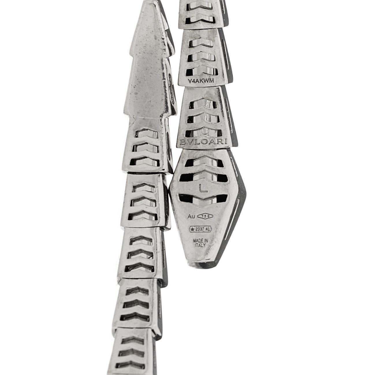 18K White Gold Serpenti Viper Bracelet L