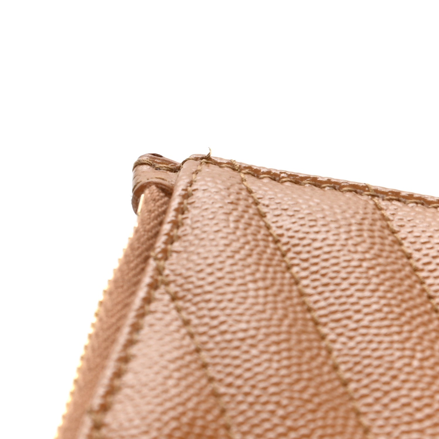 Saint Laurent Grain De Poudre Matelasse Chevron Monogram Fragments Zippered Card Case Cork 8 of 9