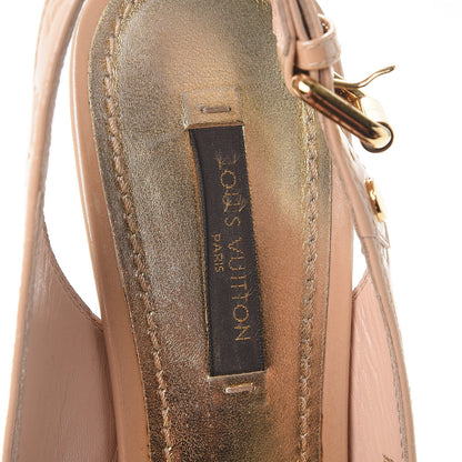 Louis Vuitton Vernis No Doubt Slingback Heels 36.5 Rose Poudre 9 of 11