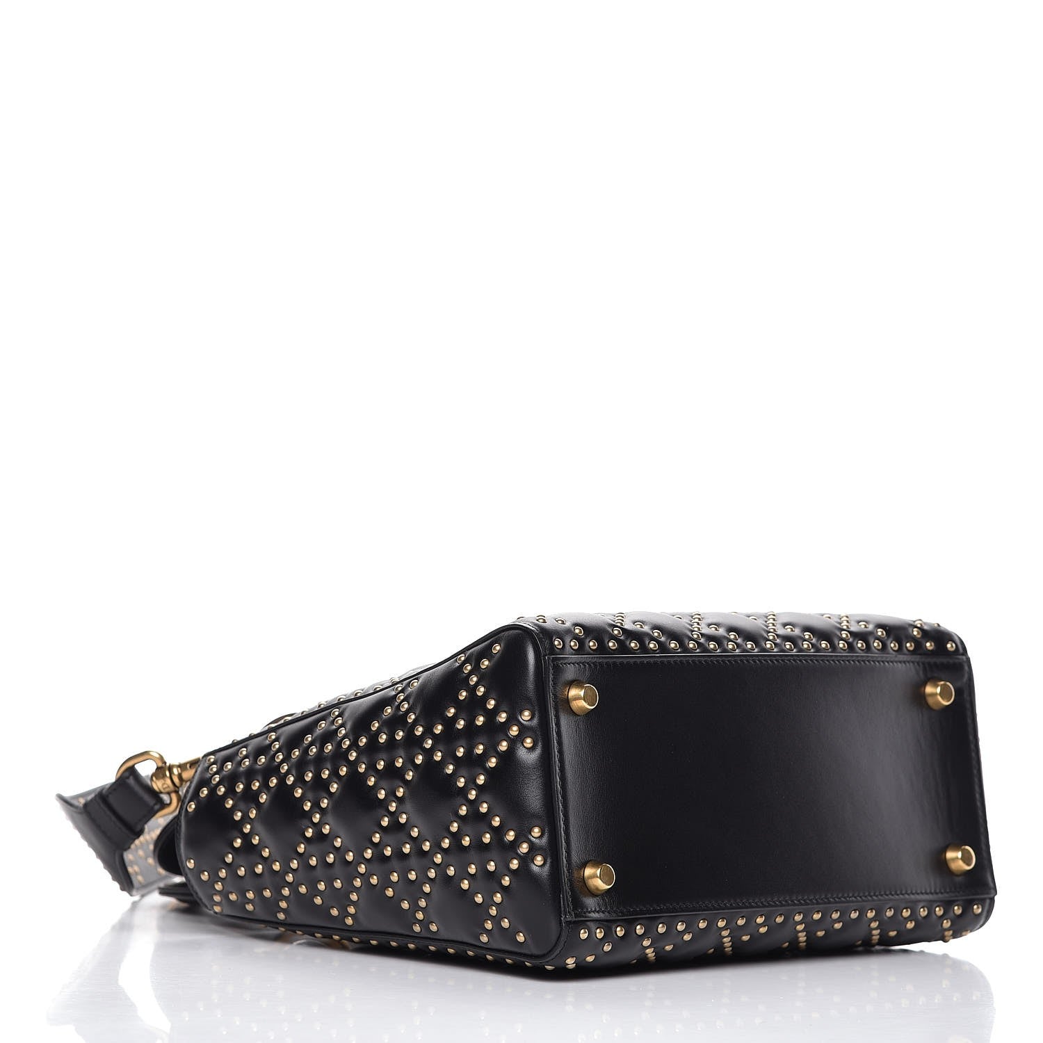 Christian Dior Calfskin Cannage Studded Medium Supple Lady Dior Black 5 of 8