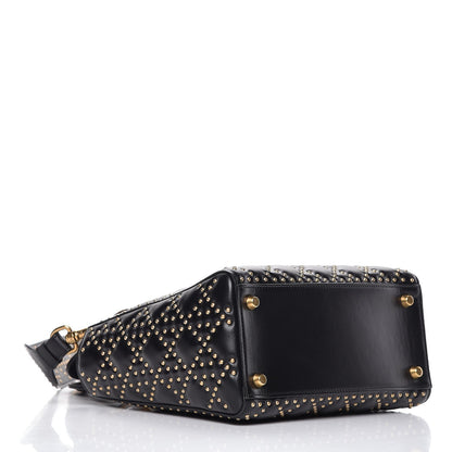 Christian Dior Calfskin Cannage Studded Medium Supple Lady Dior Black 5 of 8