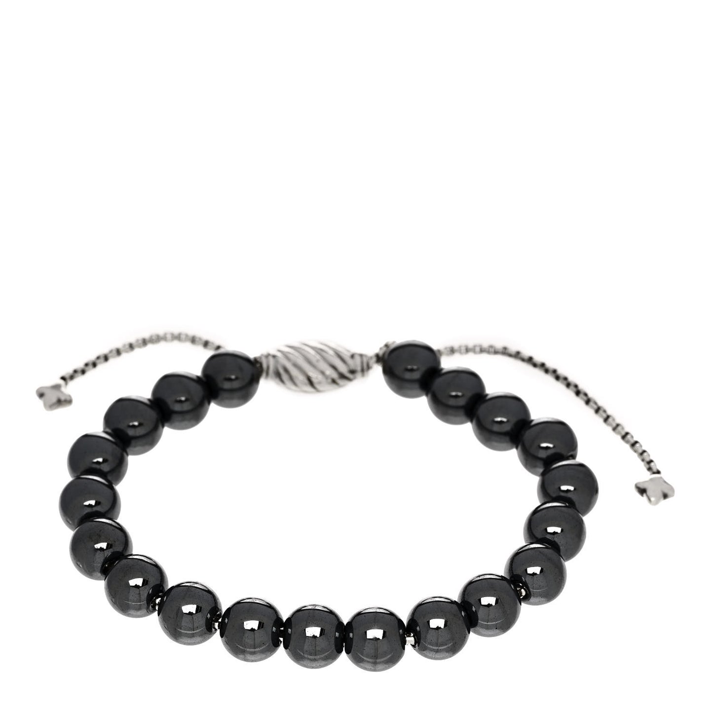 Sterling Silver Hematite 8mm Spiritual Beads Adjustable Bracelet