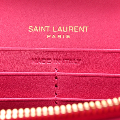 Saint Laurent Satin Mixed Matelasse Triquilt Monogram Chain Wallet Guava 6 of 10