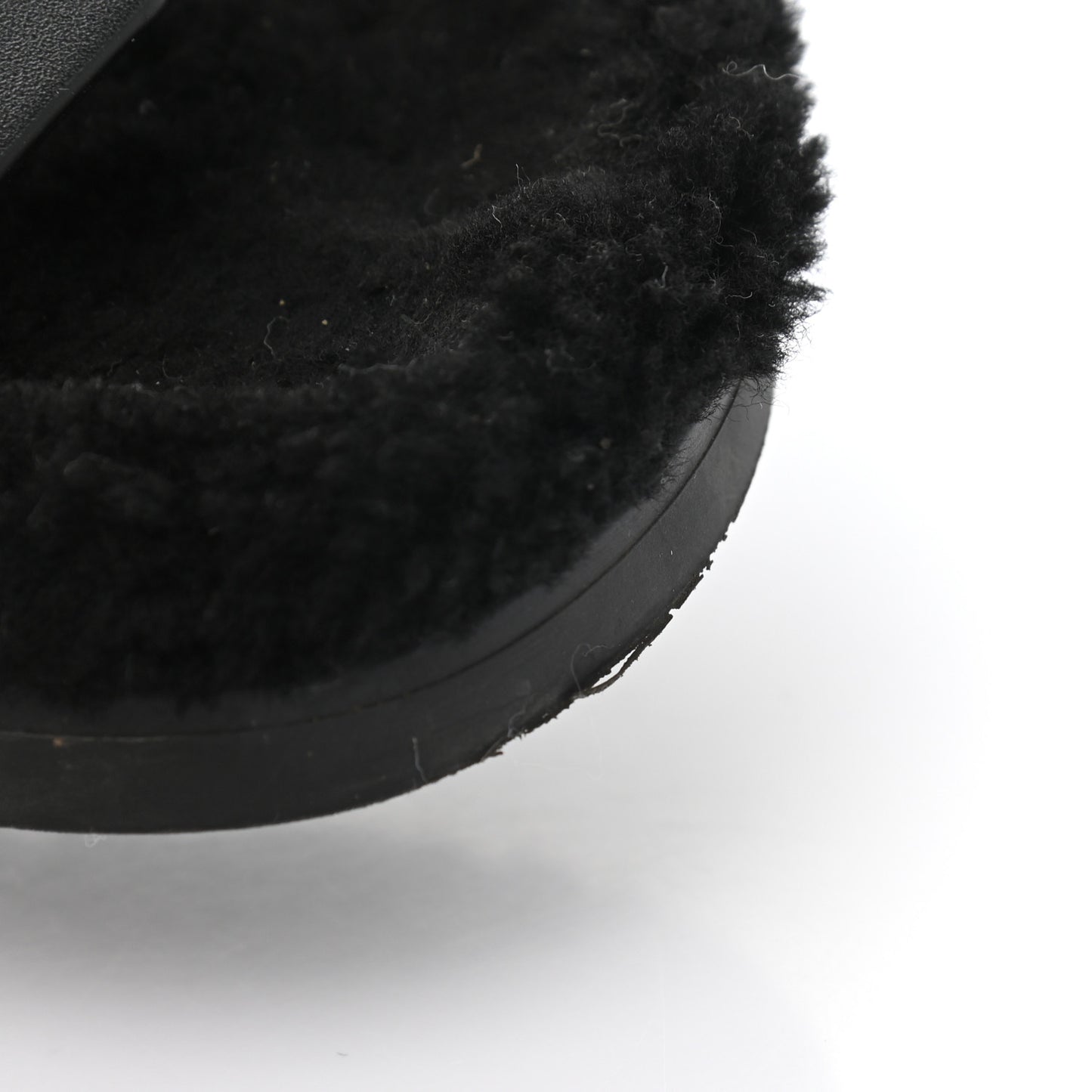 Calfskin Woolskin Womens Chypre Sandals 38 Black