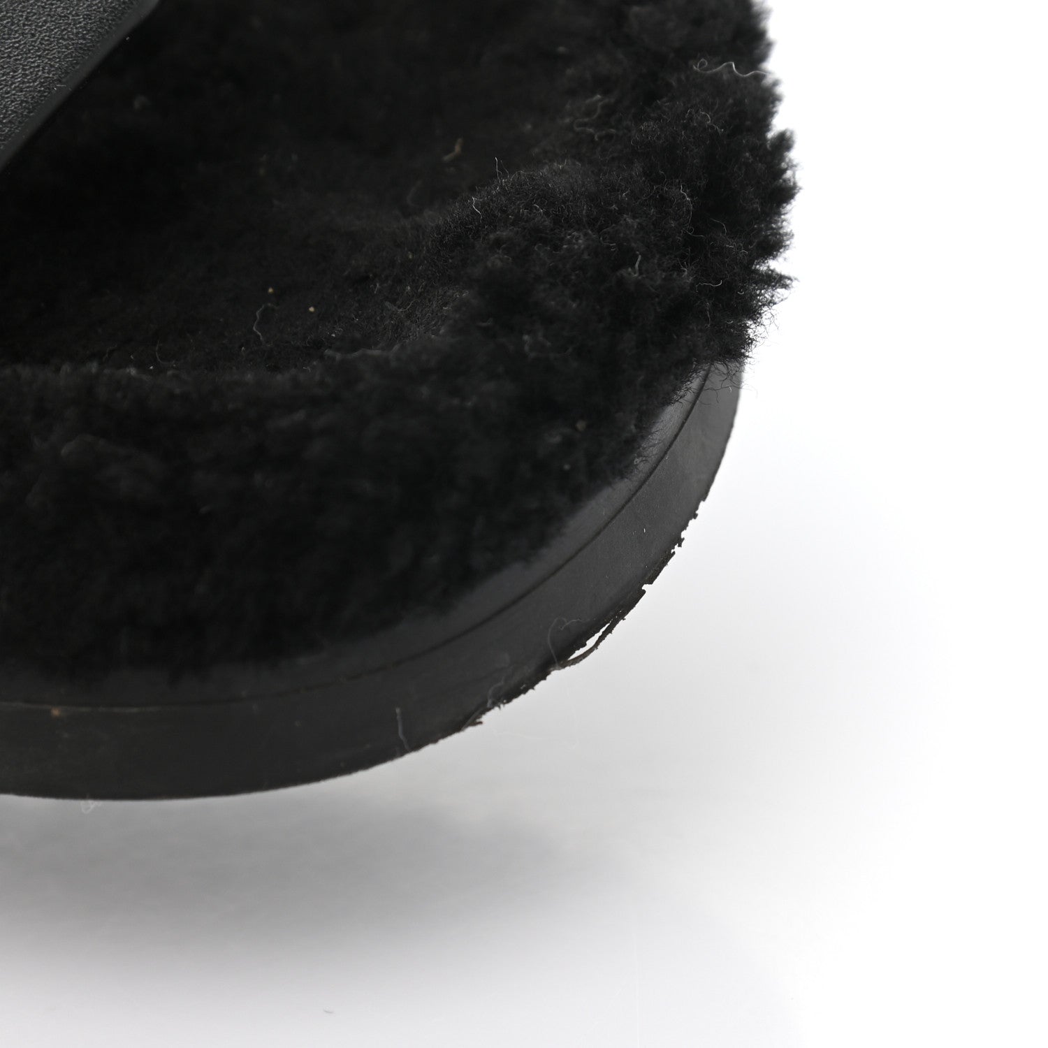 Hermes Calfskin Woolskin Womens Chypre Sandals 38 Black 13 of 13