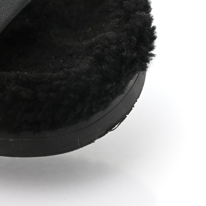 Hermes Calfskin Woolskin Womens Chypre Sandals 38 Black 13 of 13