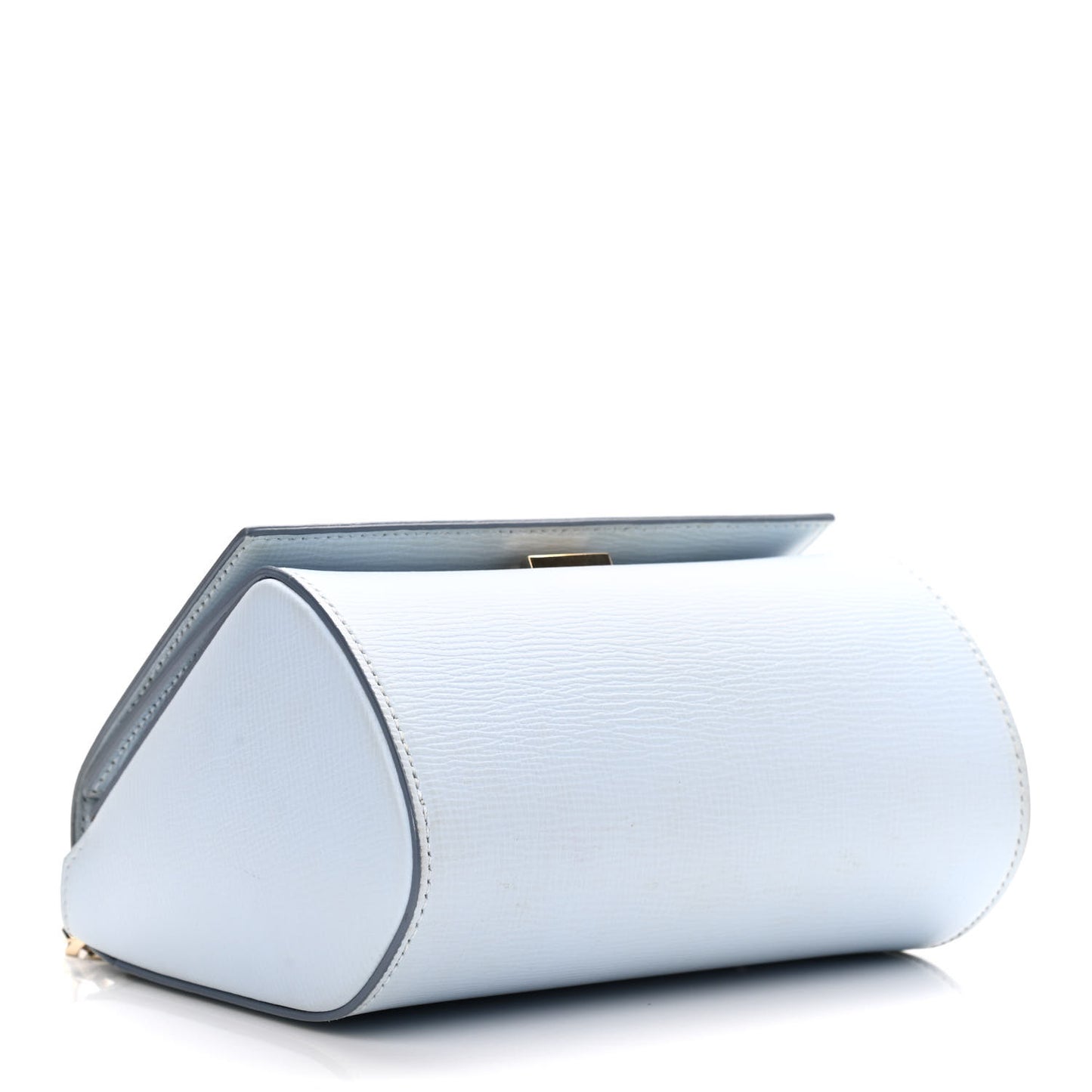 Textured Calfskin Mini Pandora Box Chain Crossbody Bag Pale Blue