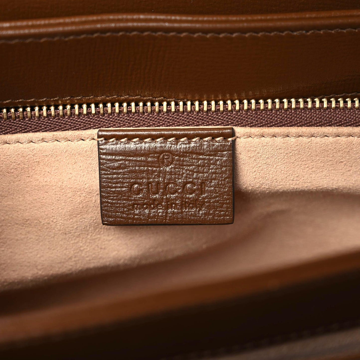GG Supreme Monogram Horsebit 1955 Shoulder Bag Beige Brown Sugar