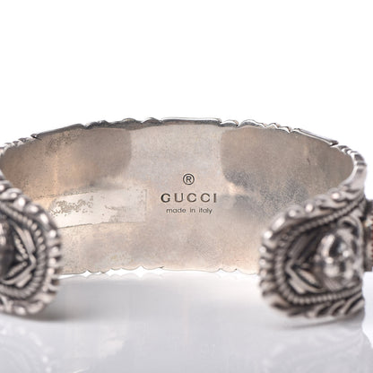 Gucci Sterling Silver Jasper Garden Cuff Bracelet Red 6 of 8