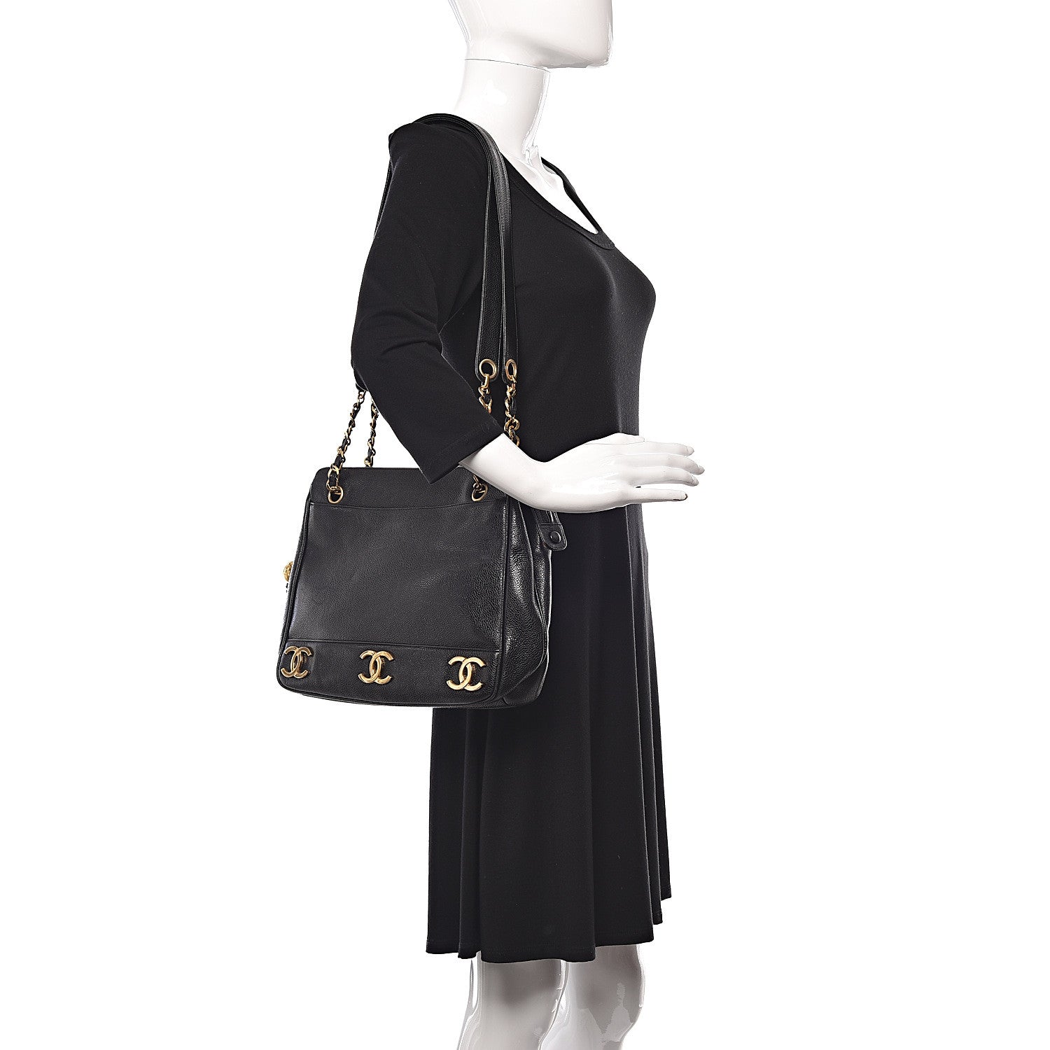 Chanel Caviar Shoulder Bag Black 2 of 13