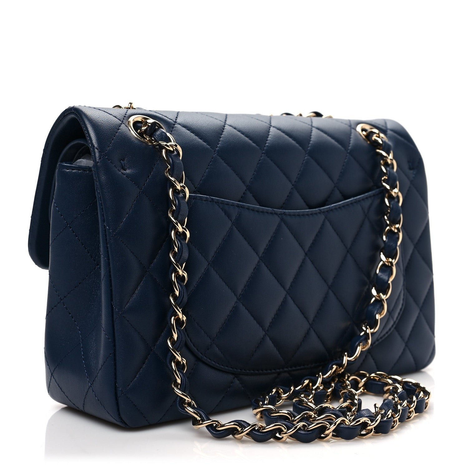 Chanel Lambskin Quilted Small Double Flap Dark Blue 2 of 8