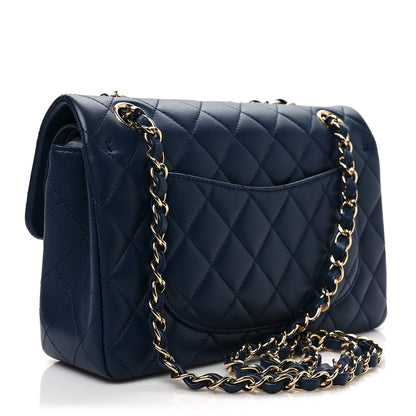 Chanel Lambskin Quilted Small Double Flap Dark Blue 2 of 8