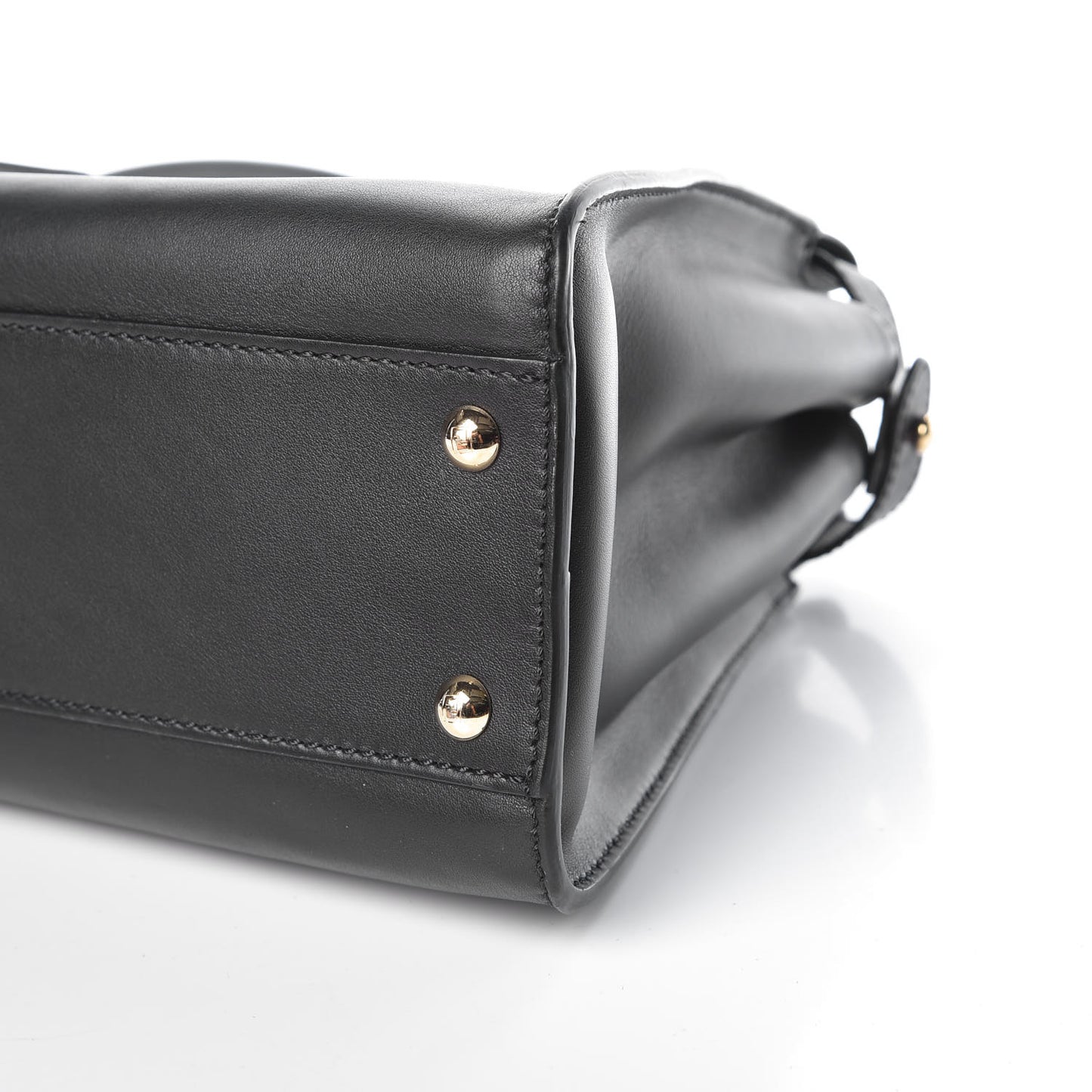 Vitello Seta Shiny Nappa Medium Peekaboo Iconic Satchel Black
