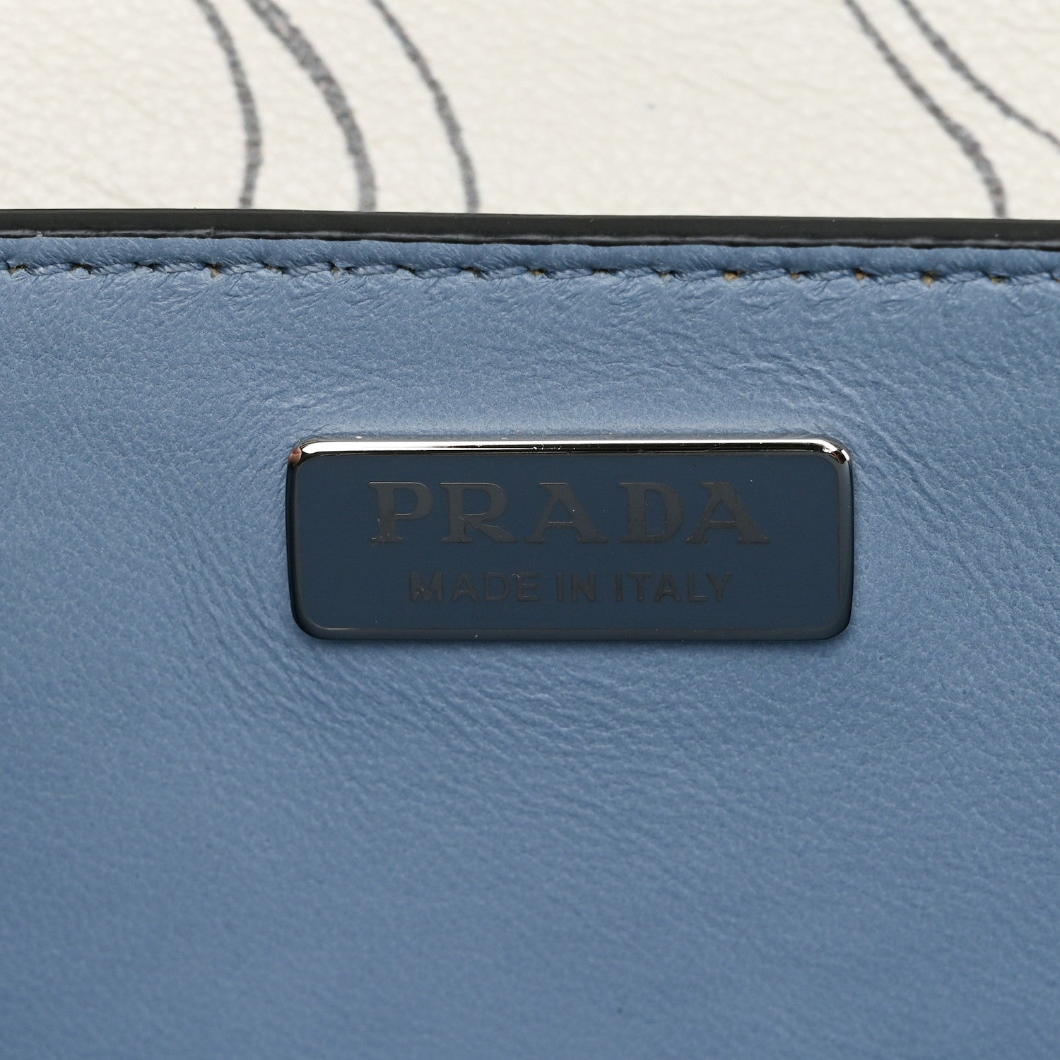 Prada X JAMES JEAN Glace Calfskin Rabbit Print Cahier Bag Opaline 6 of 10