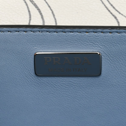 Prada X JAMES JEAN Glace Calfskin Rabbit Print Cahier Bag Opaline 6 of 10