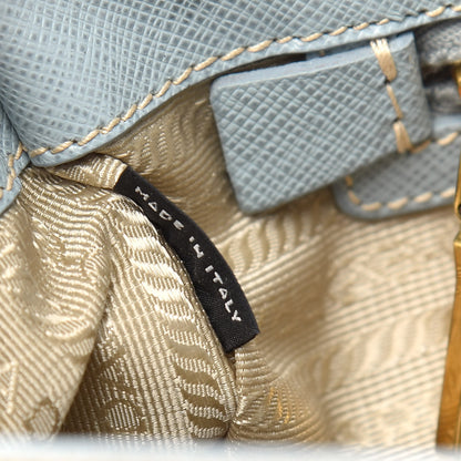 Prada Saffiano Small Galleria Double Zip Tote Lago 7 of 14