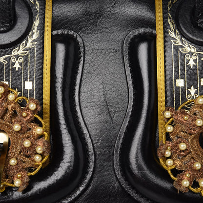 Fendi Calfskin Embellished B Bag Black 8 of 12
